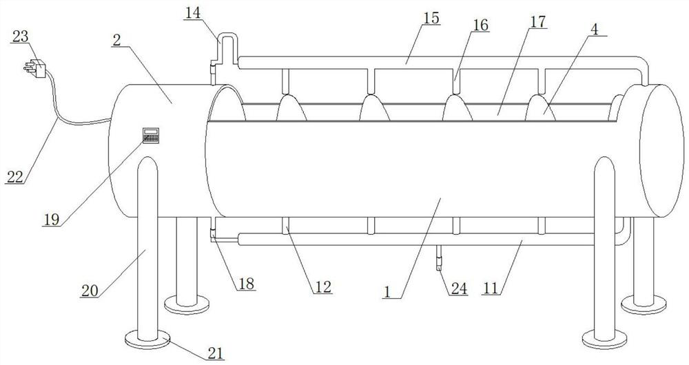 Spiral pre-cooling trough used for goose processing