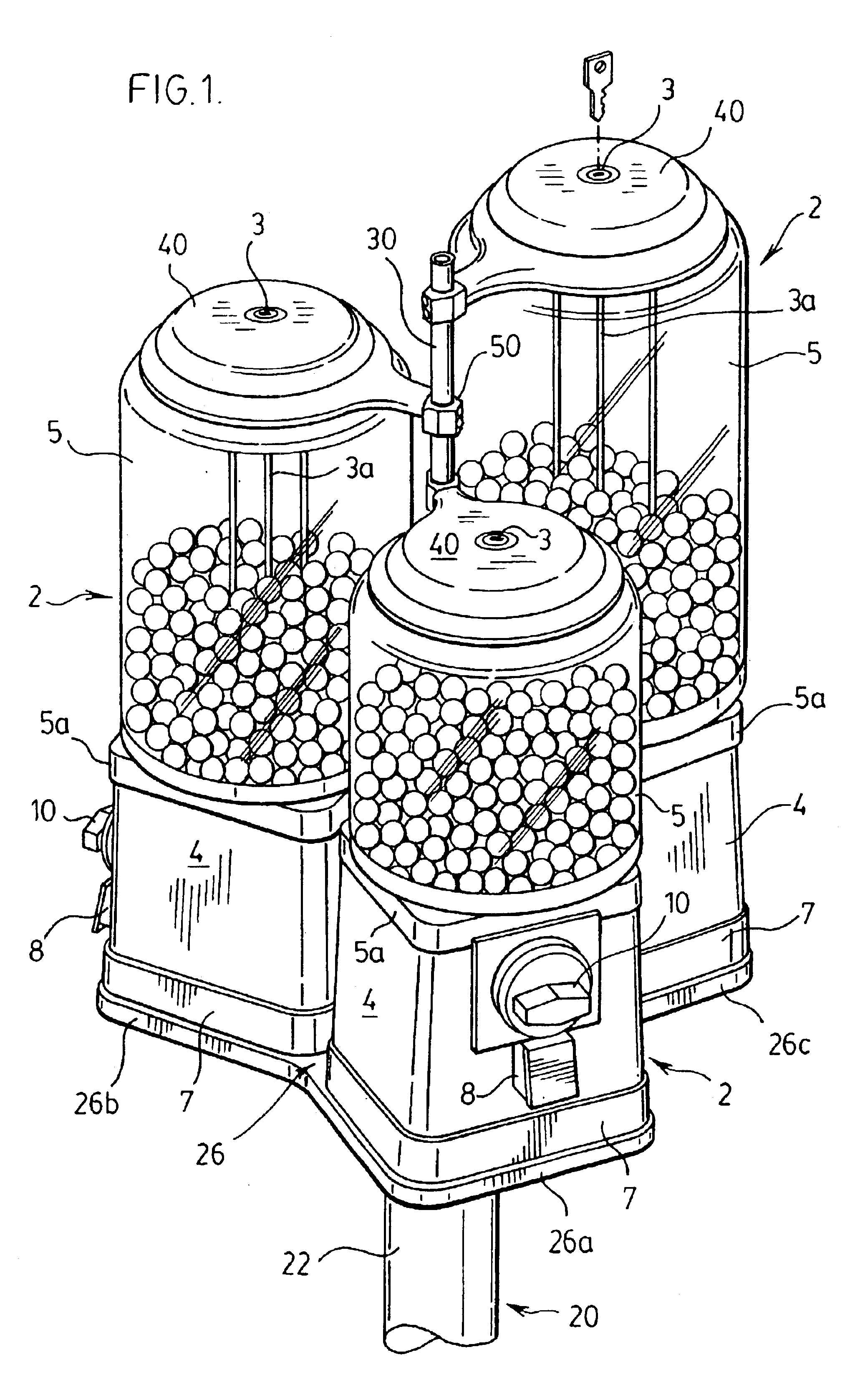 Securing system for a vending machine island