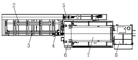 A double-wall corrugated pipe injection flaring machine