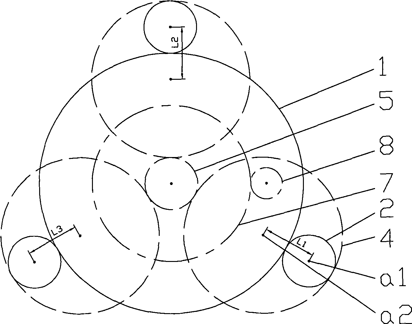 Increase gear for gear type power transmission and wind motor