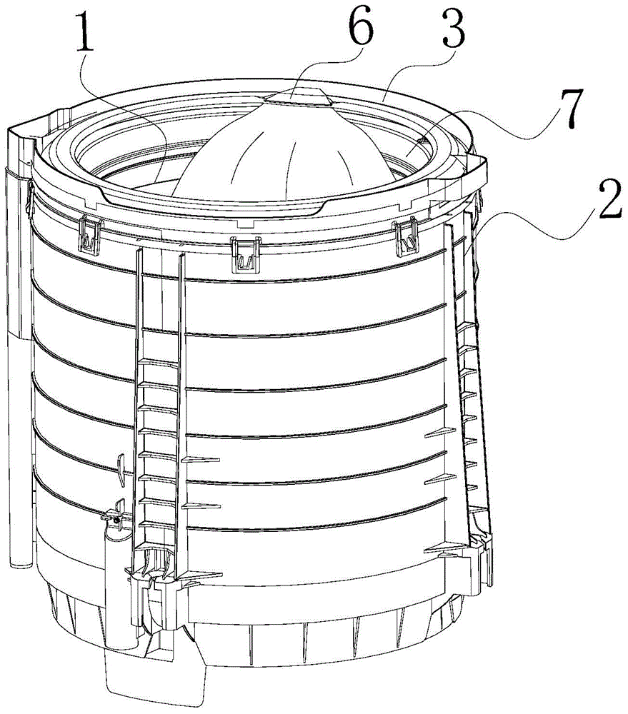 Washing machine and inner circulation spraying component thereof