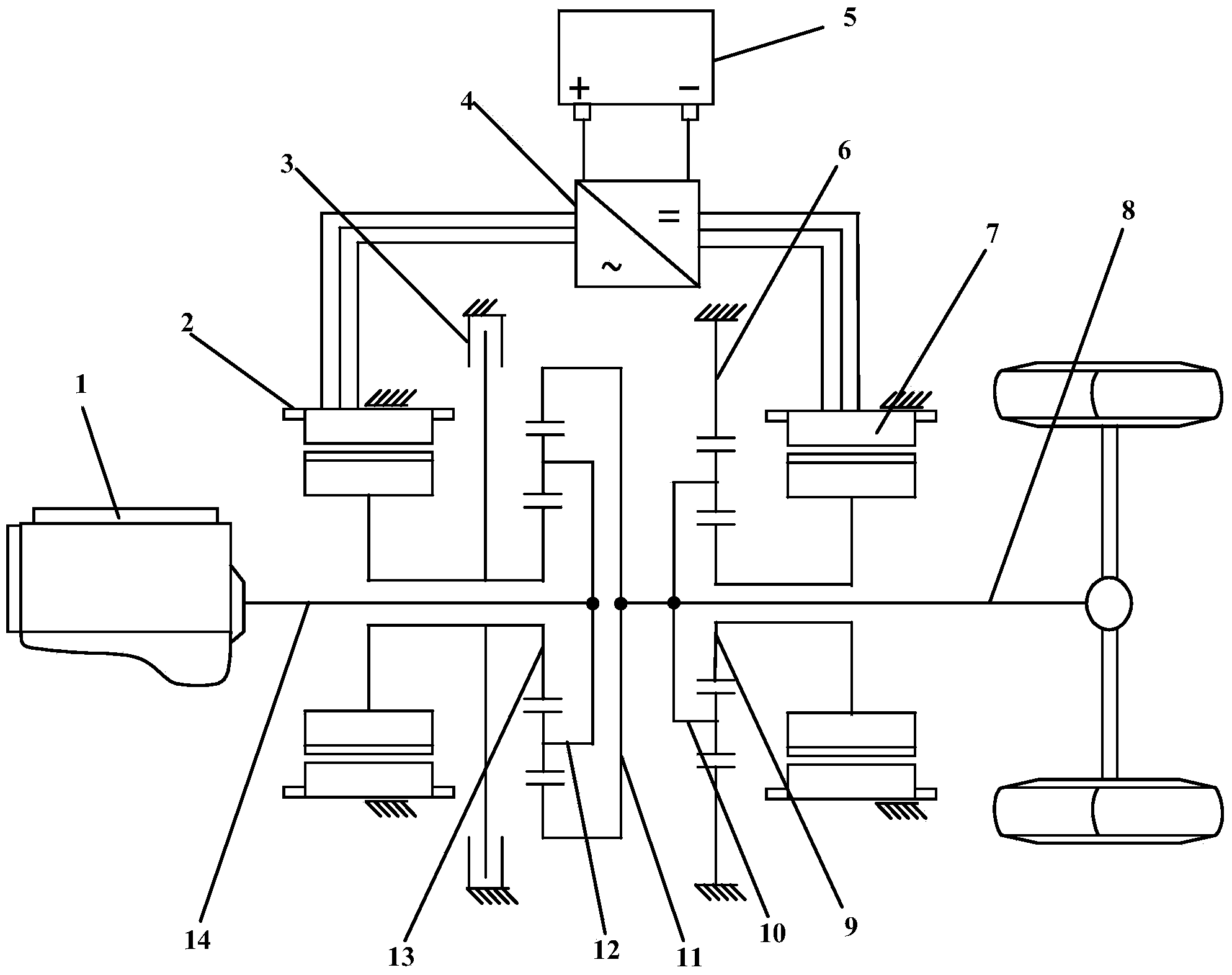 Planetary type dual-mode petrol-electric parallel-serial hybrid power system