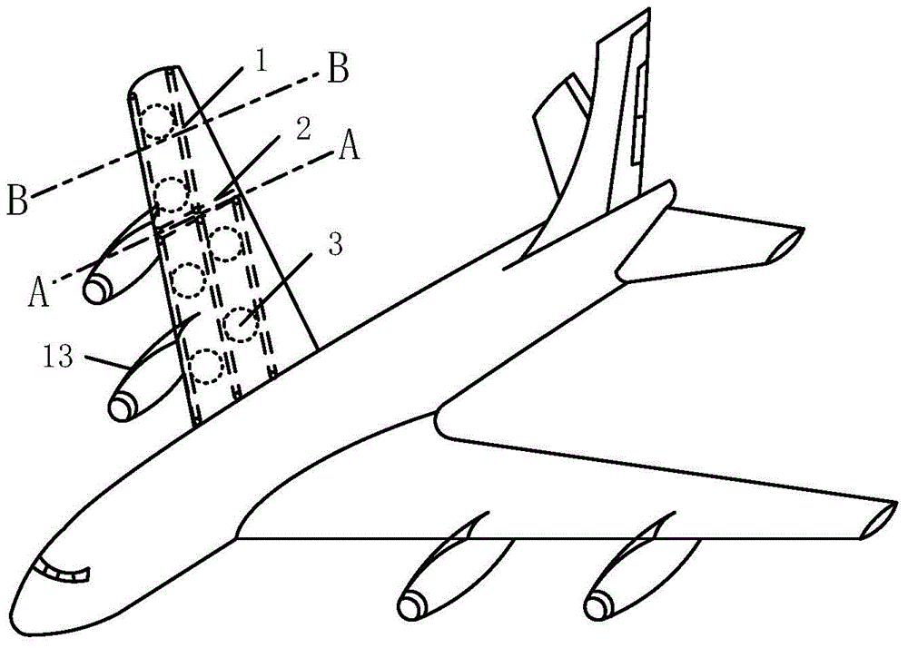 Heat pipe and ultrasonic wave combined ice preventing and removing device and method utilizing waste heat of aircraft engine