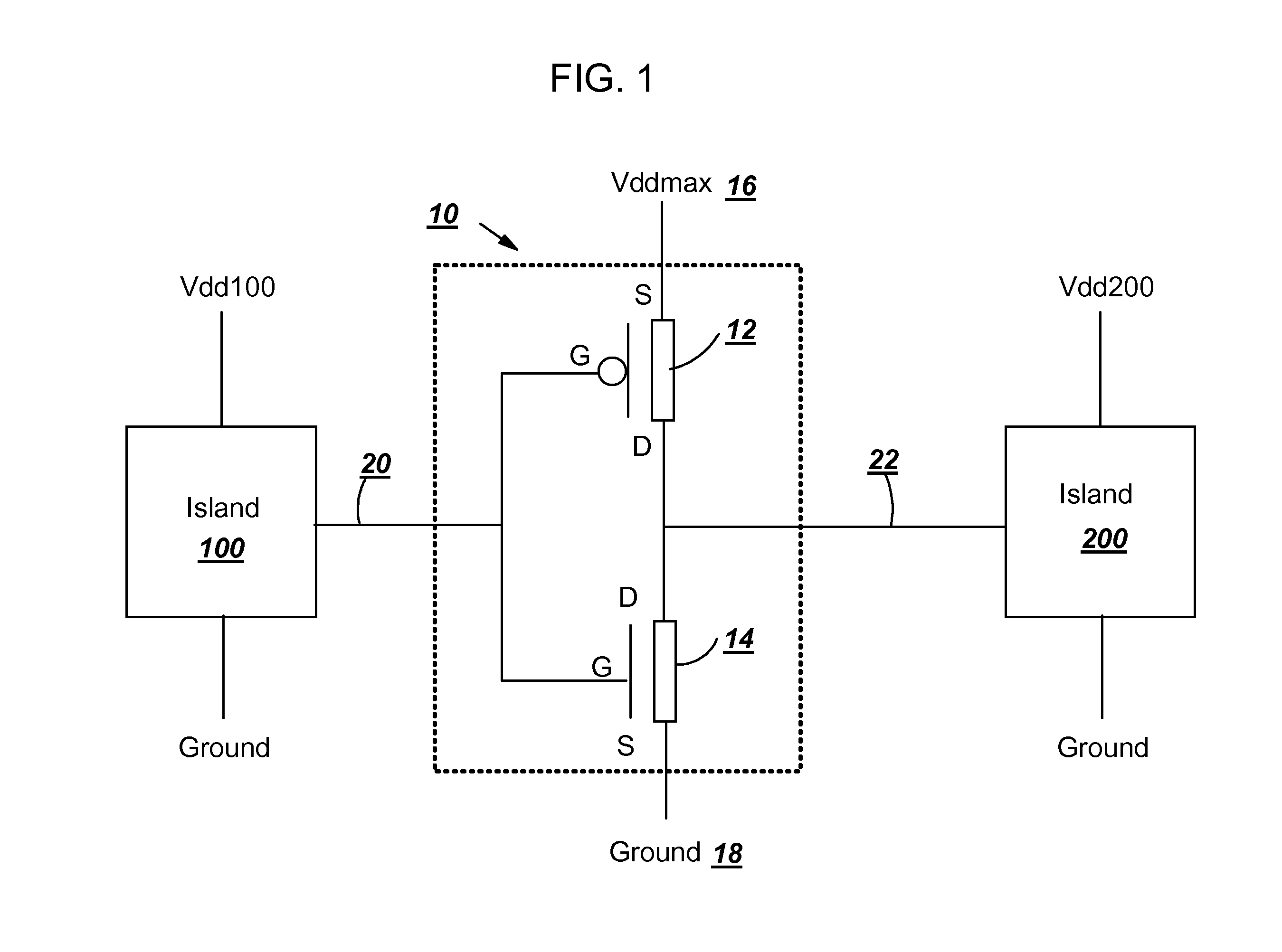 Driver for multi-voltage island/core architecture