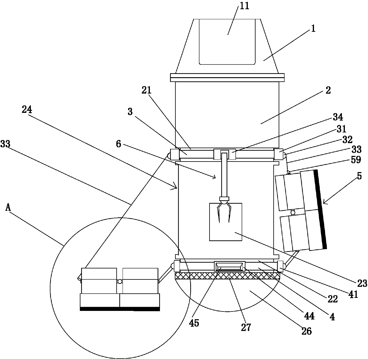 An automatic pick-up trash can