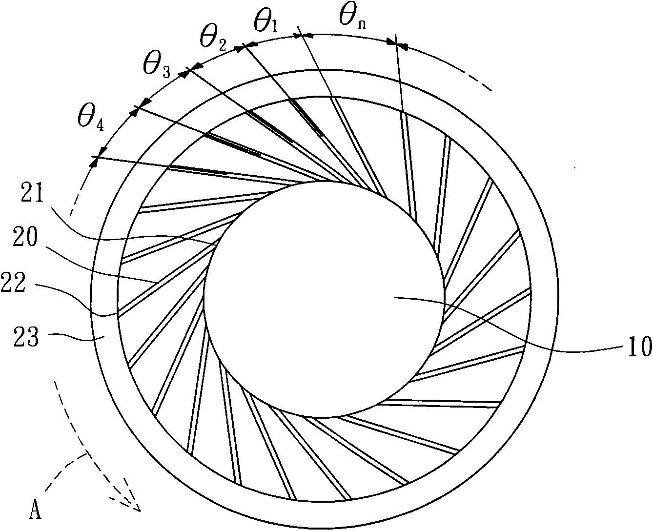 Heat radiating fan wheel