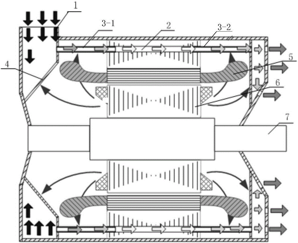 Honeycomb-type closed ventilation cooling device for motor