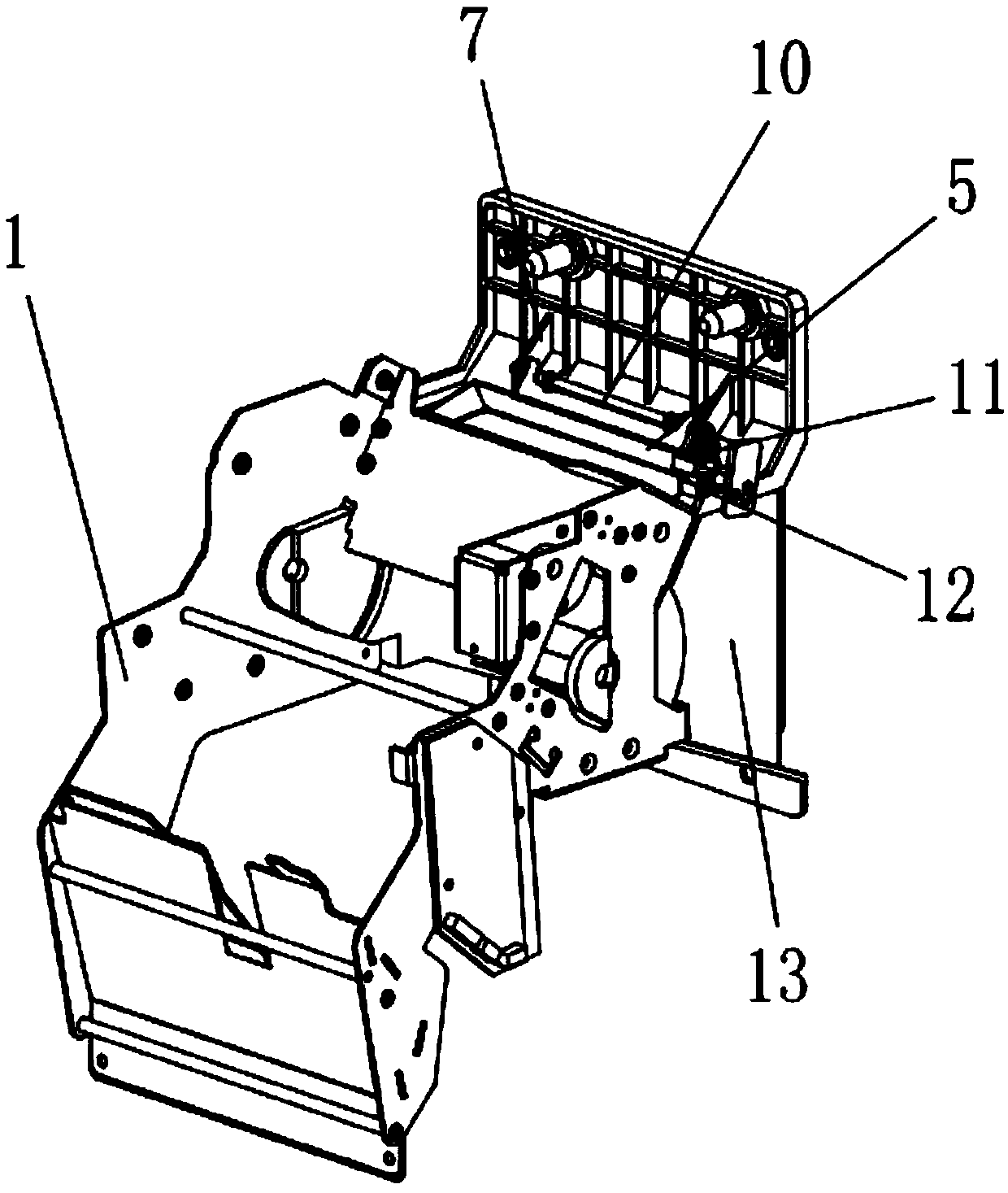 Structure and working method of anti-pinch design of paper machine refunding module