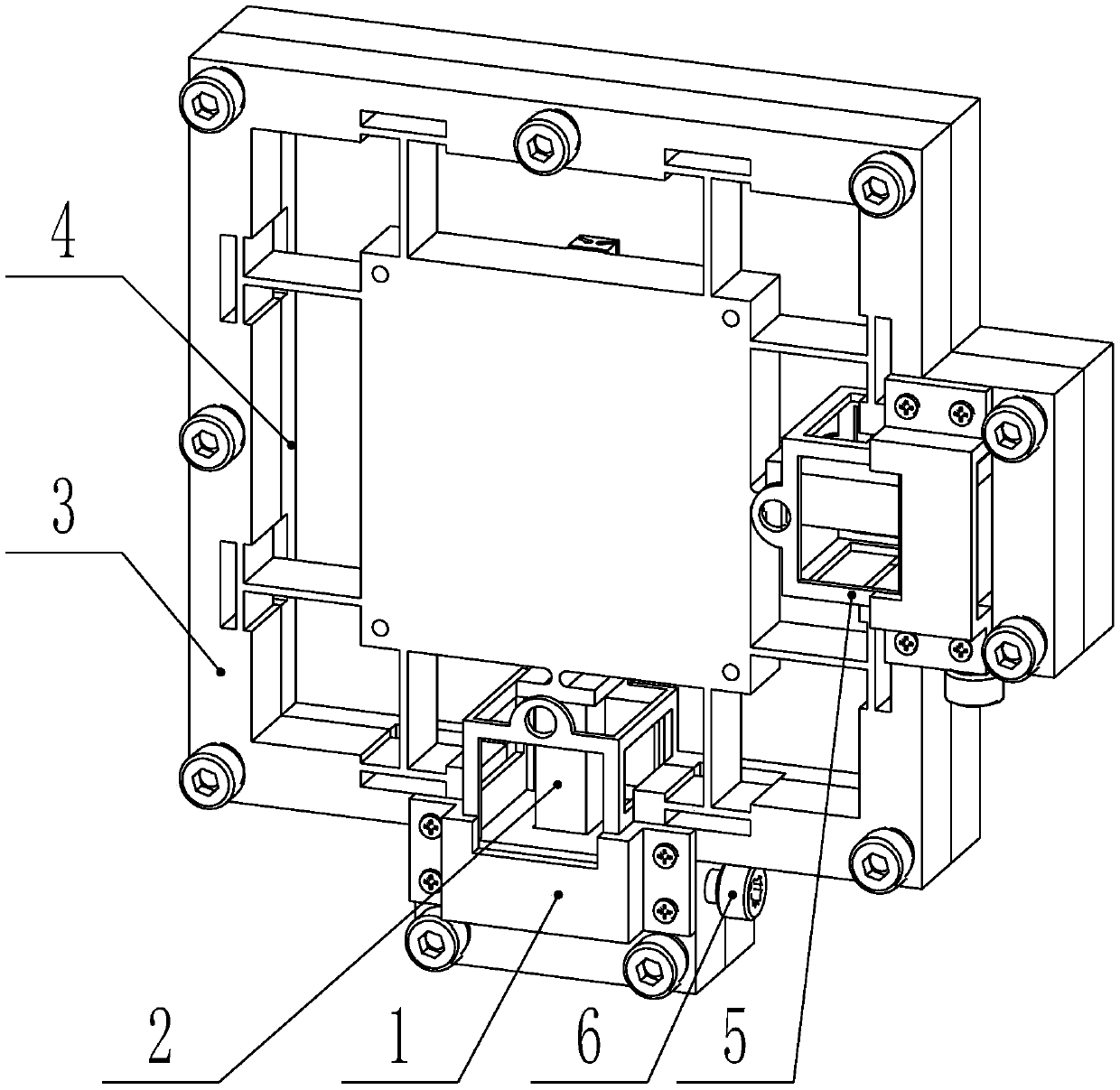 Two-dimensional compliant vibration platform with wedge pre-tightening