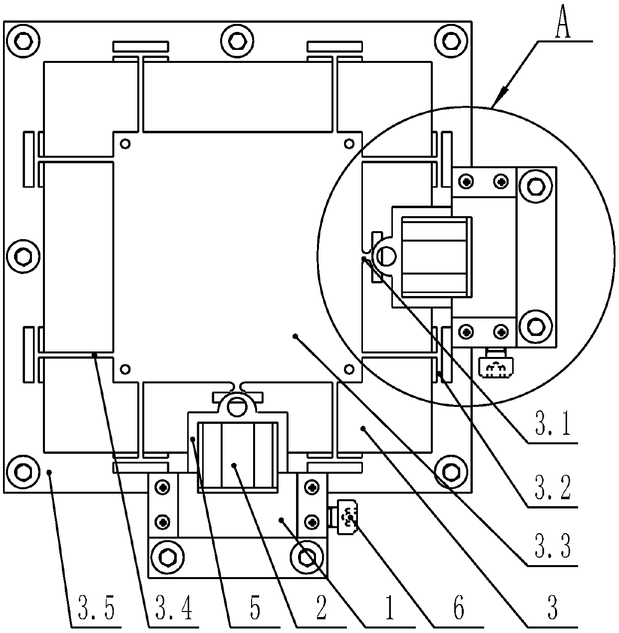 Two-dimensional compliant vibration platform with wedge pre-tightening