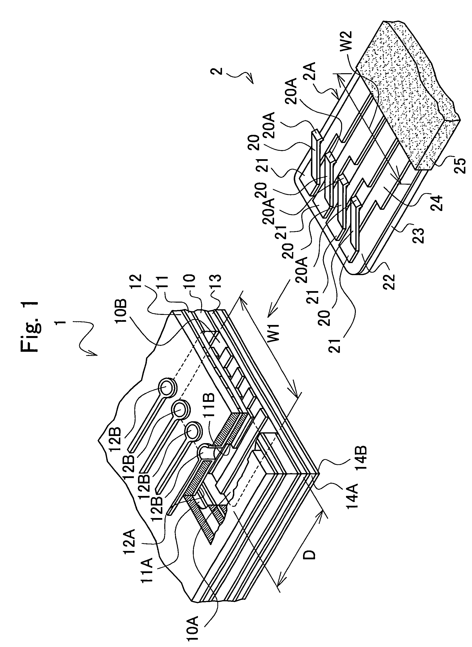 Connection structure of printed wiring board