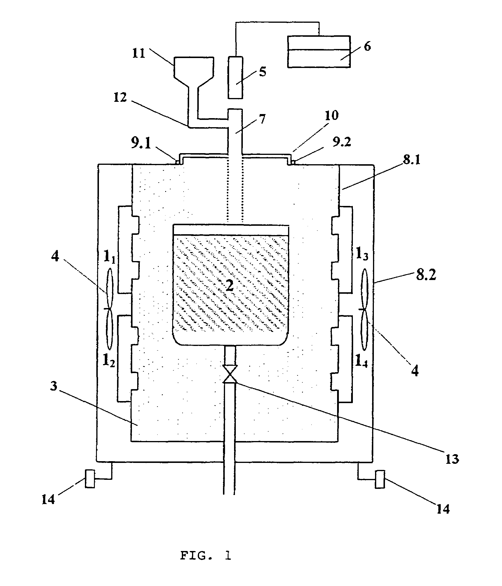 Method and apparatus for heat treatment of glass material and natural materials specifically of volcanic origin