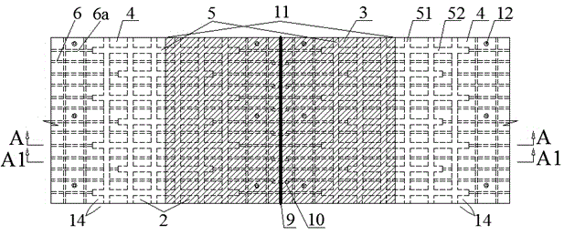 Fabricated combined bridge deck structure provided with grid type connector and construction method thereof