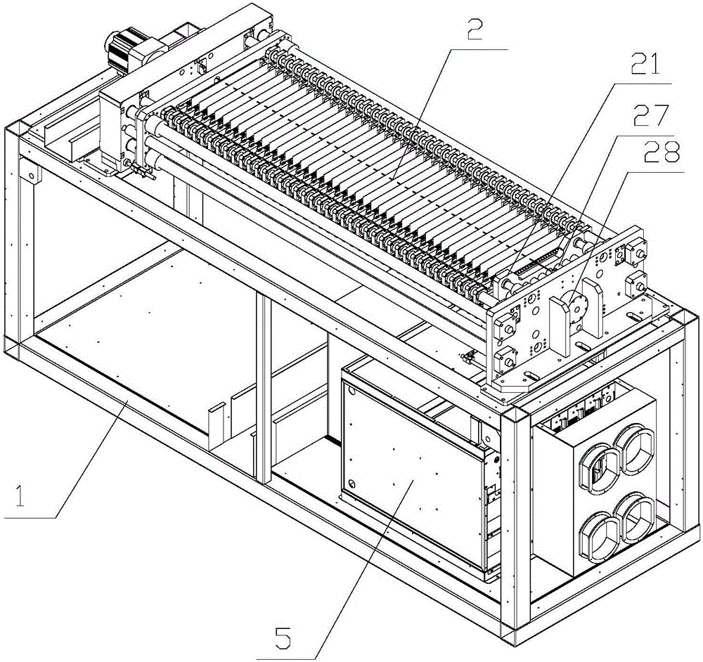 Formation clamp machine for bilateral-tab polymer soft-package power battery