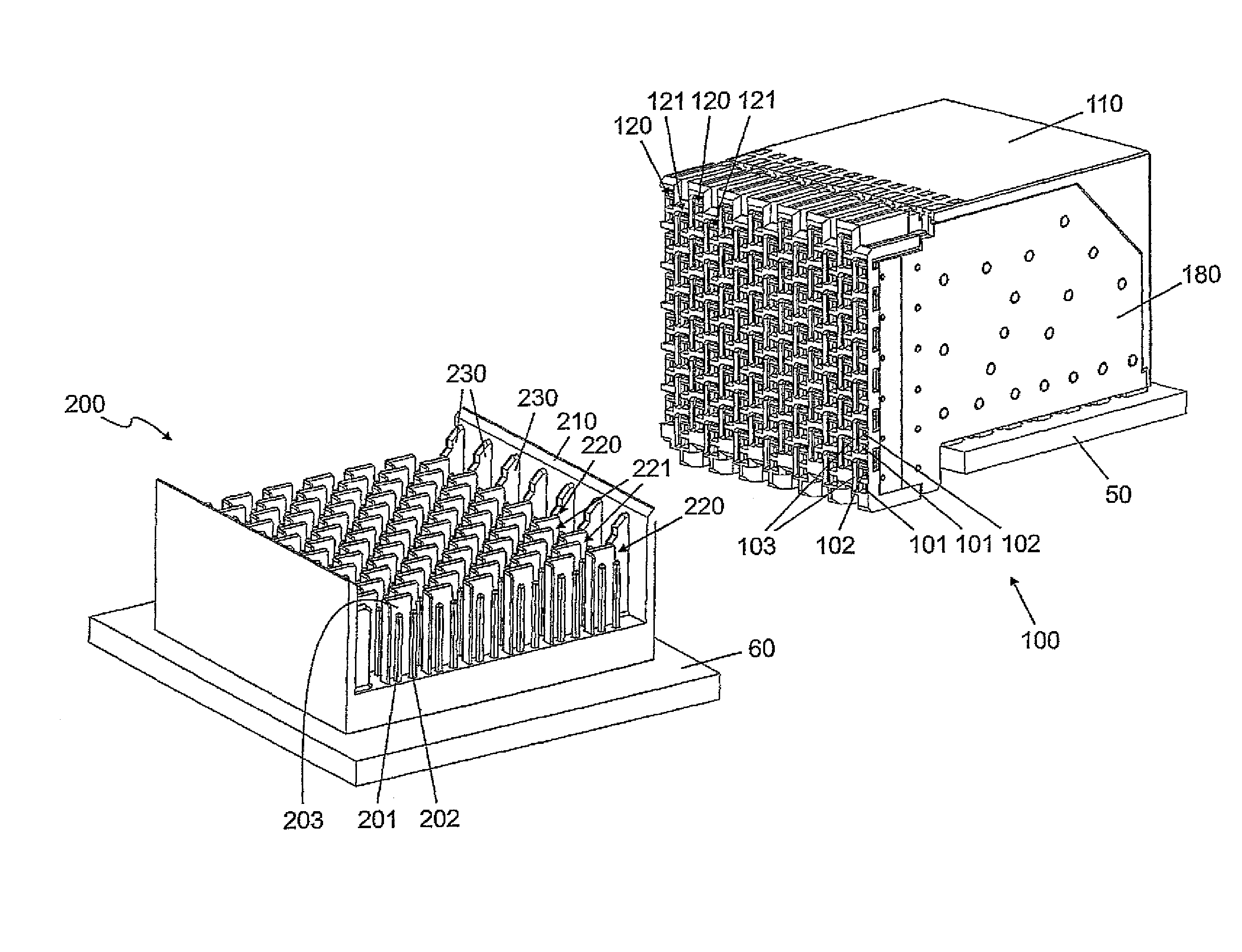 Plug-in connection having shielding