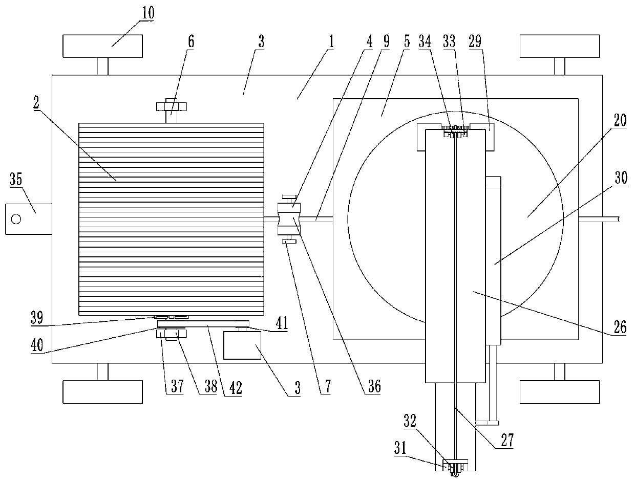 Cable take-up and pay-off and lifting integrated combined vehicle