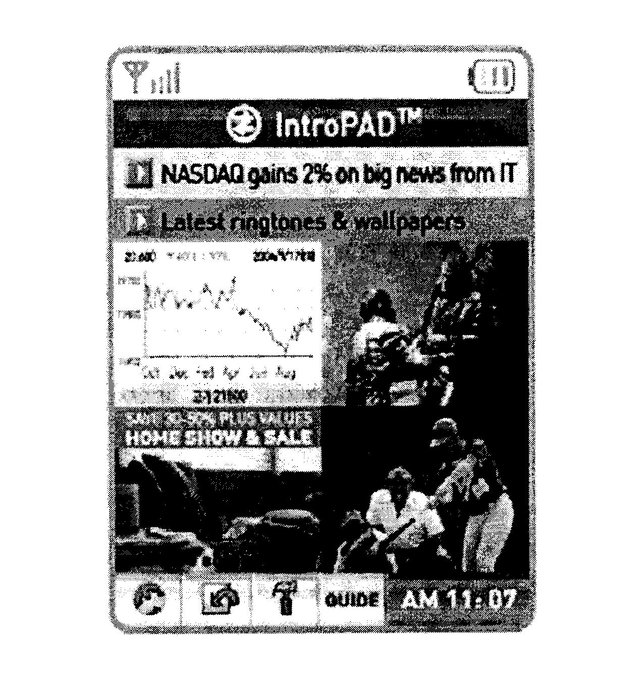 Mobile terminal for multi-displayable contents information which is composed with independent channel, method thereof, and computer readable record medium on which program for executing method is recorded