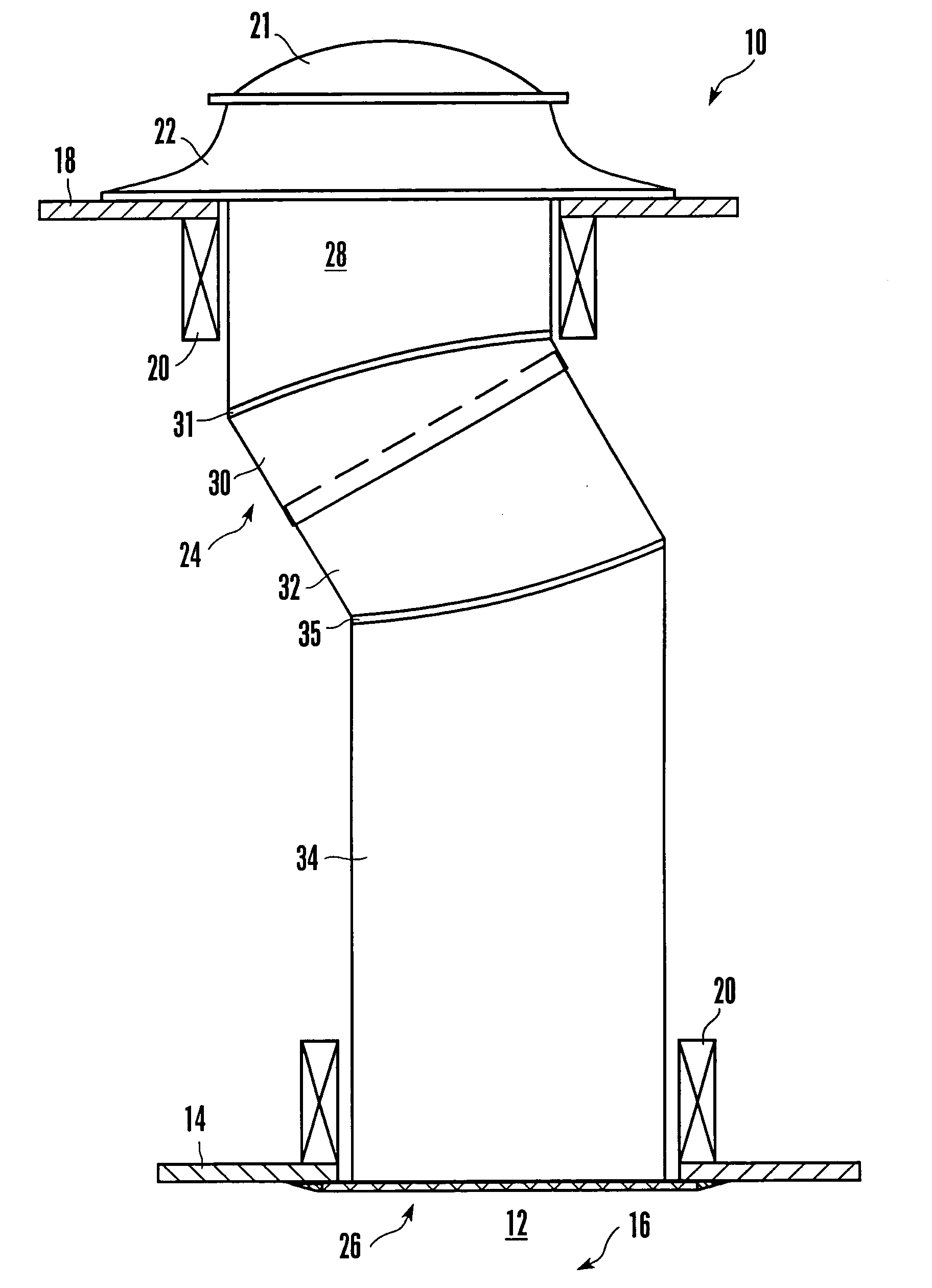 Tubular skylight dome with variable prism