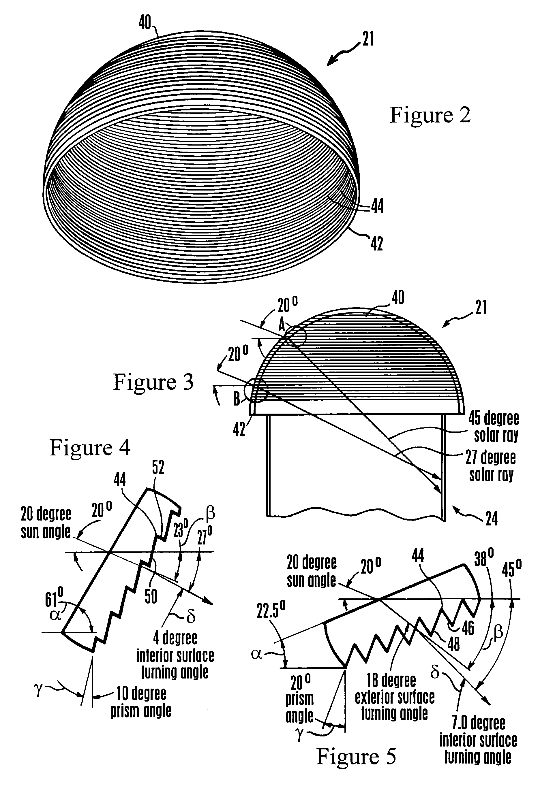 Tubular skylight dome with variable prism