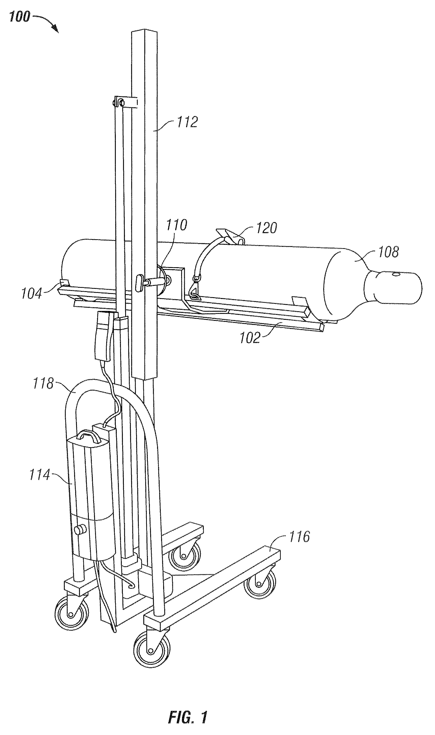 Compact System for Lifting and Moving a Pressurized Tank