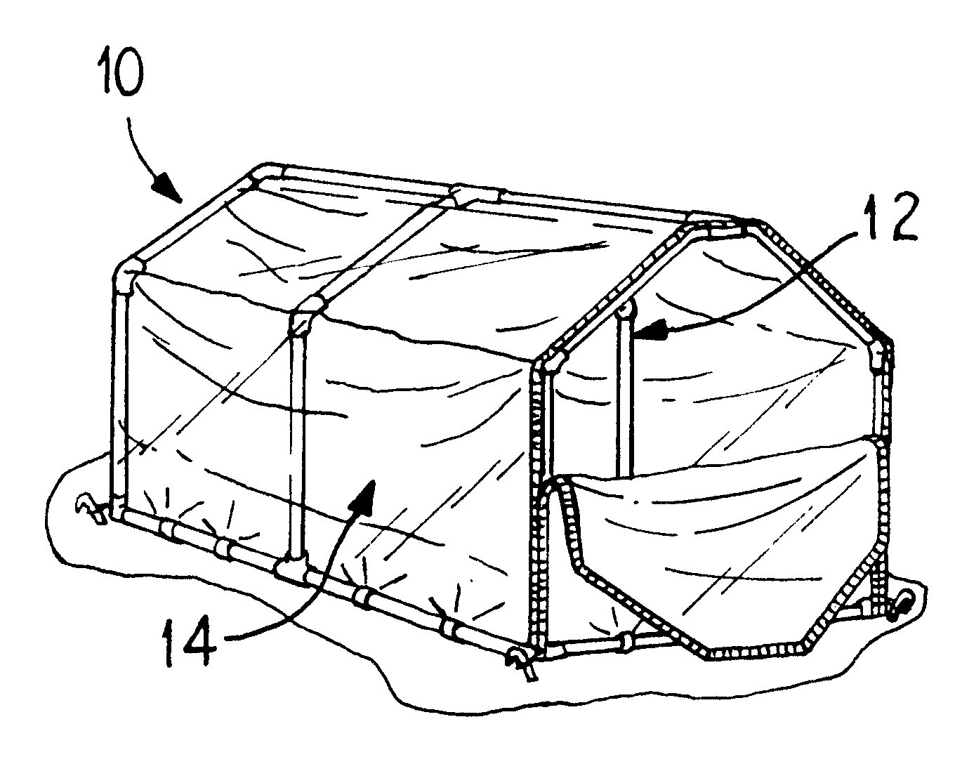 Lightweight greenhouse structure for rapid assembly, disassembly, storage and transport