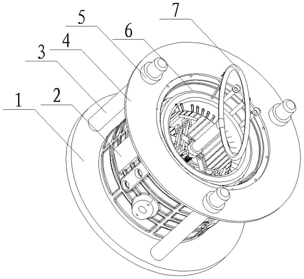 A dismantling device for separating motor stator from water channel and using method thereof