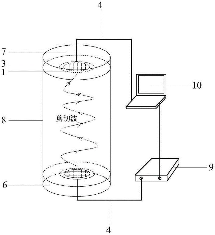 Piezoelectric ring excitation device for testing granular material shear wave velocity and indoor testing device