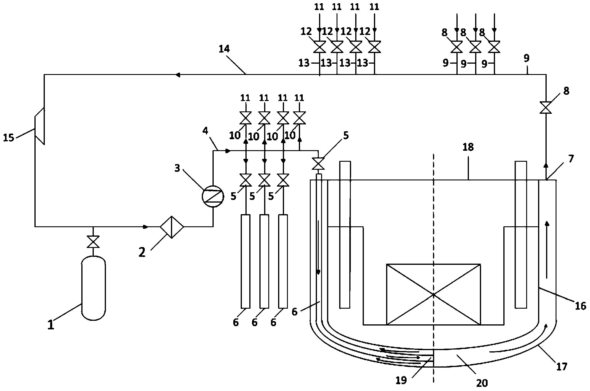 Auxiliary heating system of liquid heavy metal cooling natural circulating pool-type reactor