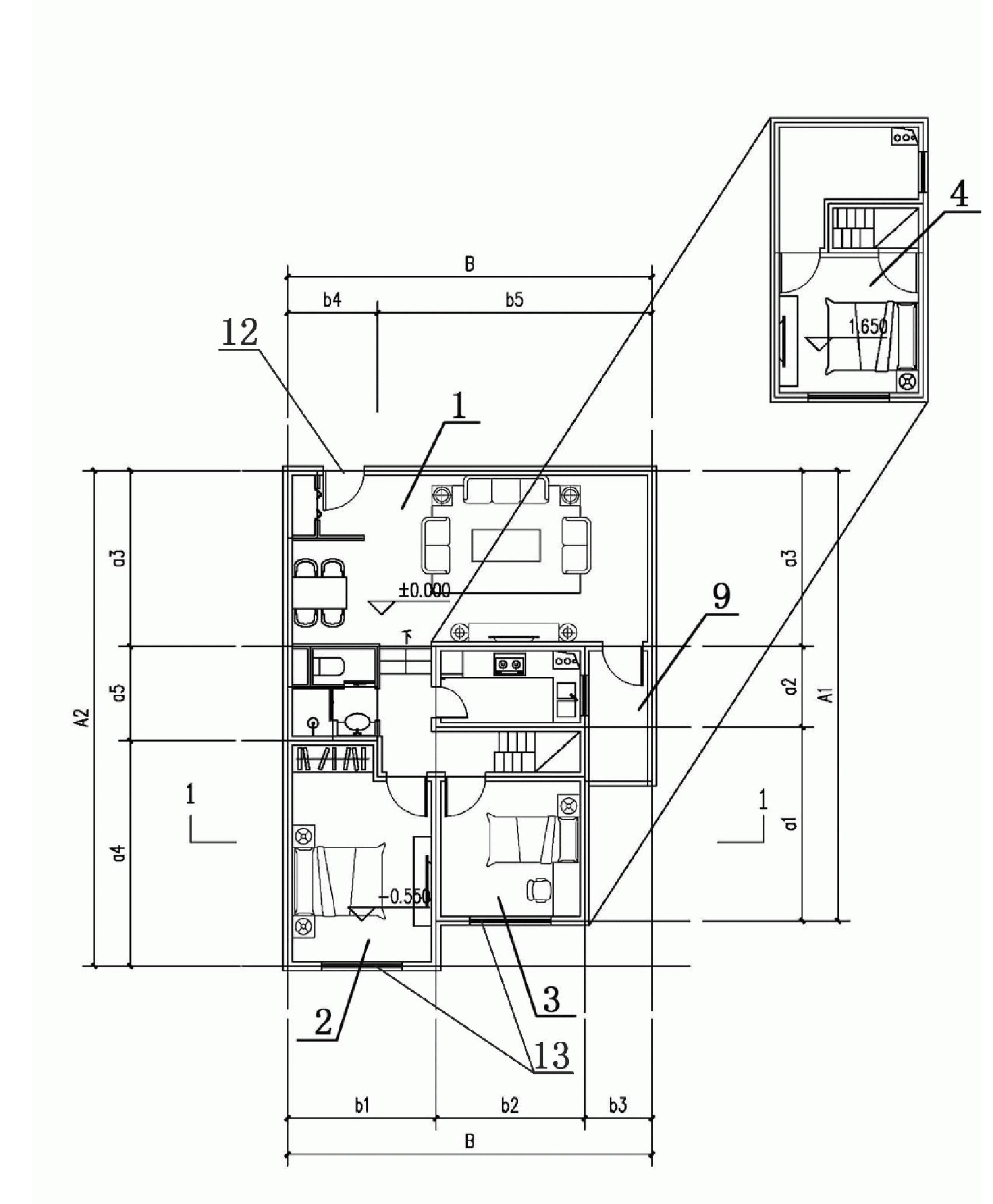 Upper-lower interactive space type building