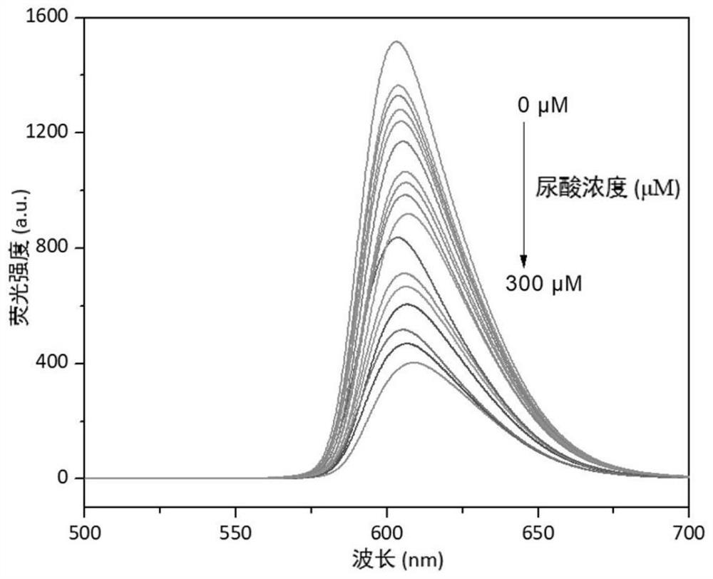 Leaf-shaped metal organic framework nano artificial enzyme hybrid and preparation method of tandem catalytic fluorescent probe from enzyme hybrid