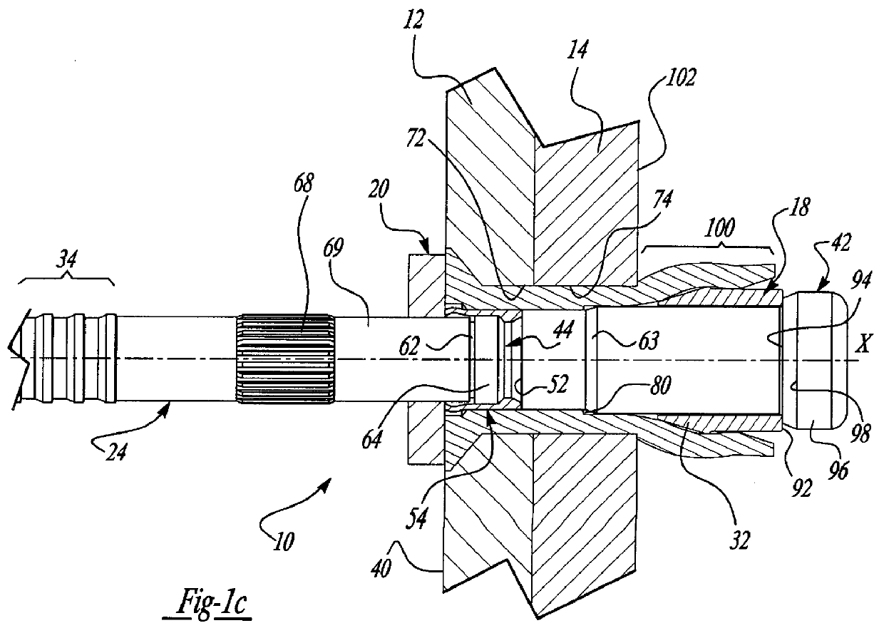 Blind fastener with high strength blind head and high clamp and high shear load resistance