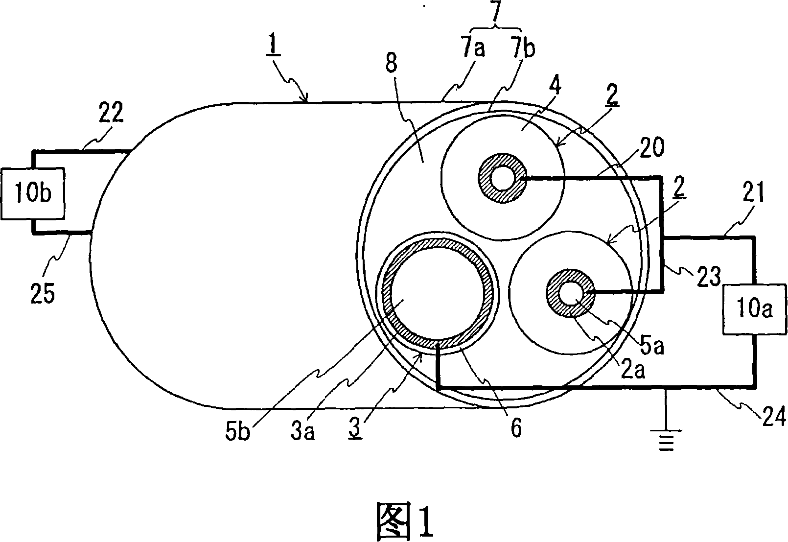 Superconductive cable and DC power transmission using the superconductive cable