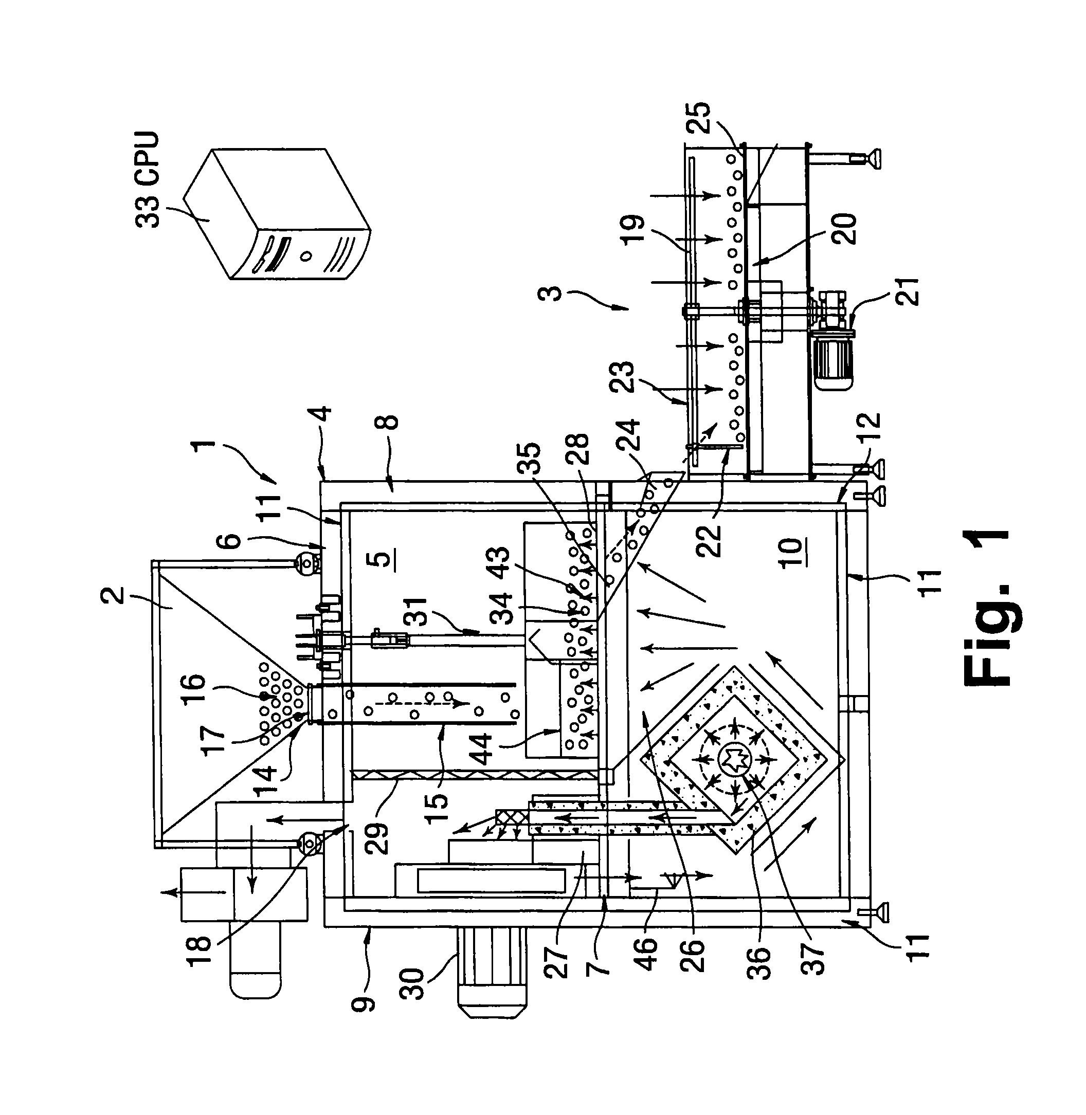 Apparatus and method for processing loose products