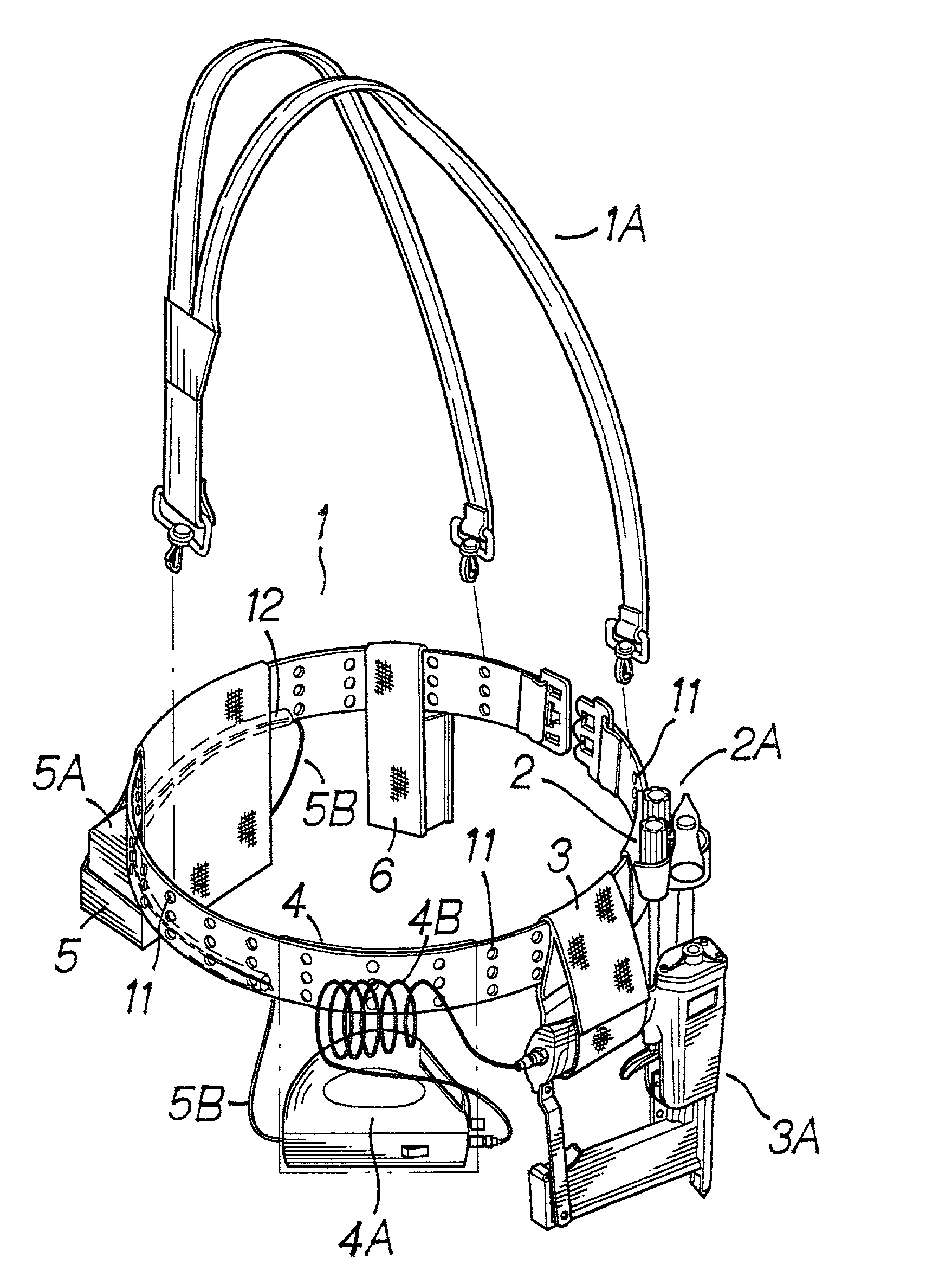 Pneumatic tool system operation and carrier belt