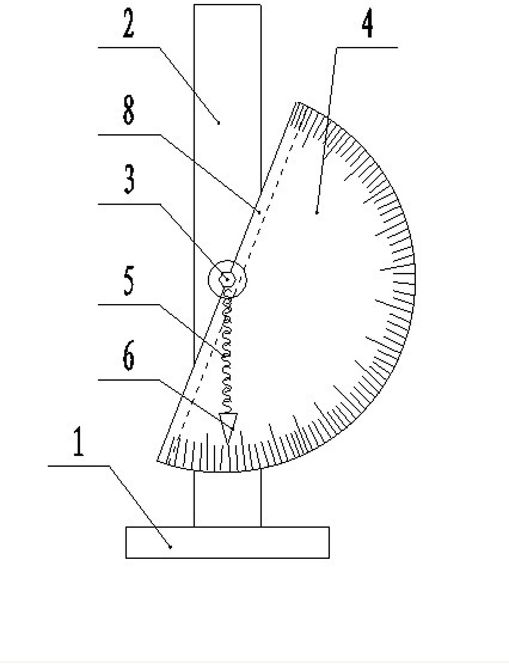 Degree measuring instrument for craniocerebral keyhole surgery