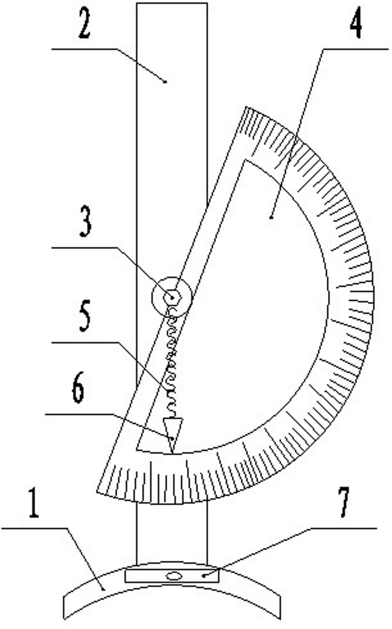 Degree measuring instrument for craniocerebral keyhole surgery