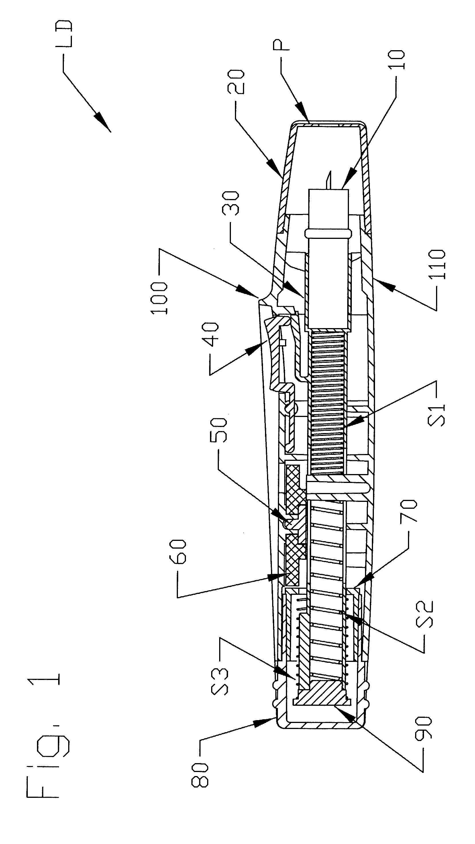 Adjustable lancet device and method