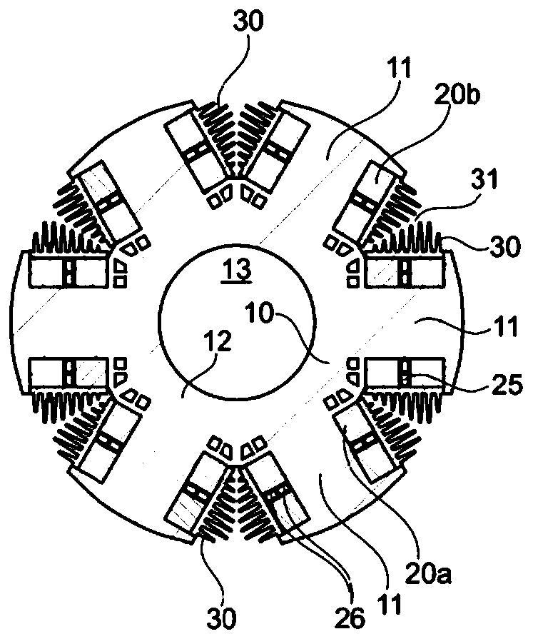 Wound rotor or stator and manufacturing method