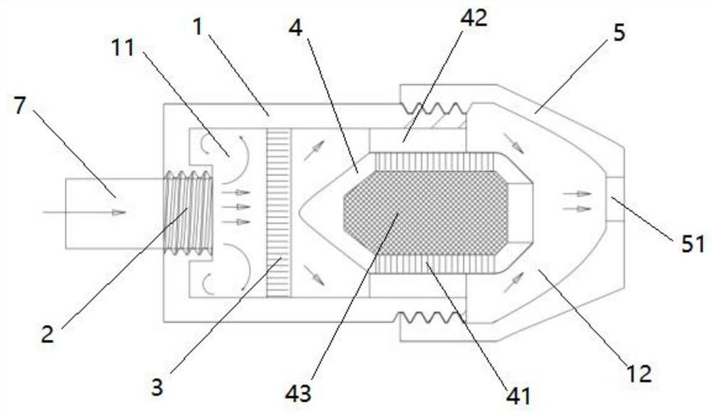 Impedance combined type dust blowing gun silencing device and method based on perforation resonance