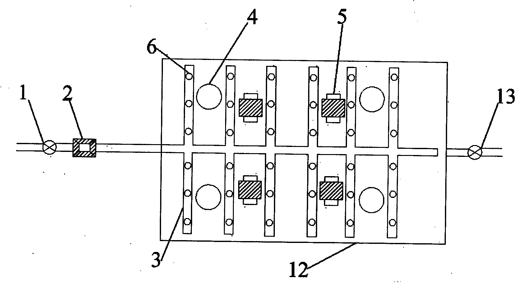 Vertical flow artificial wetland aerobic denitrification system for intermittent operation