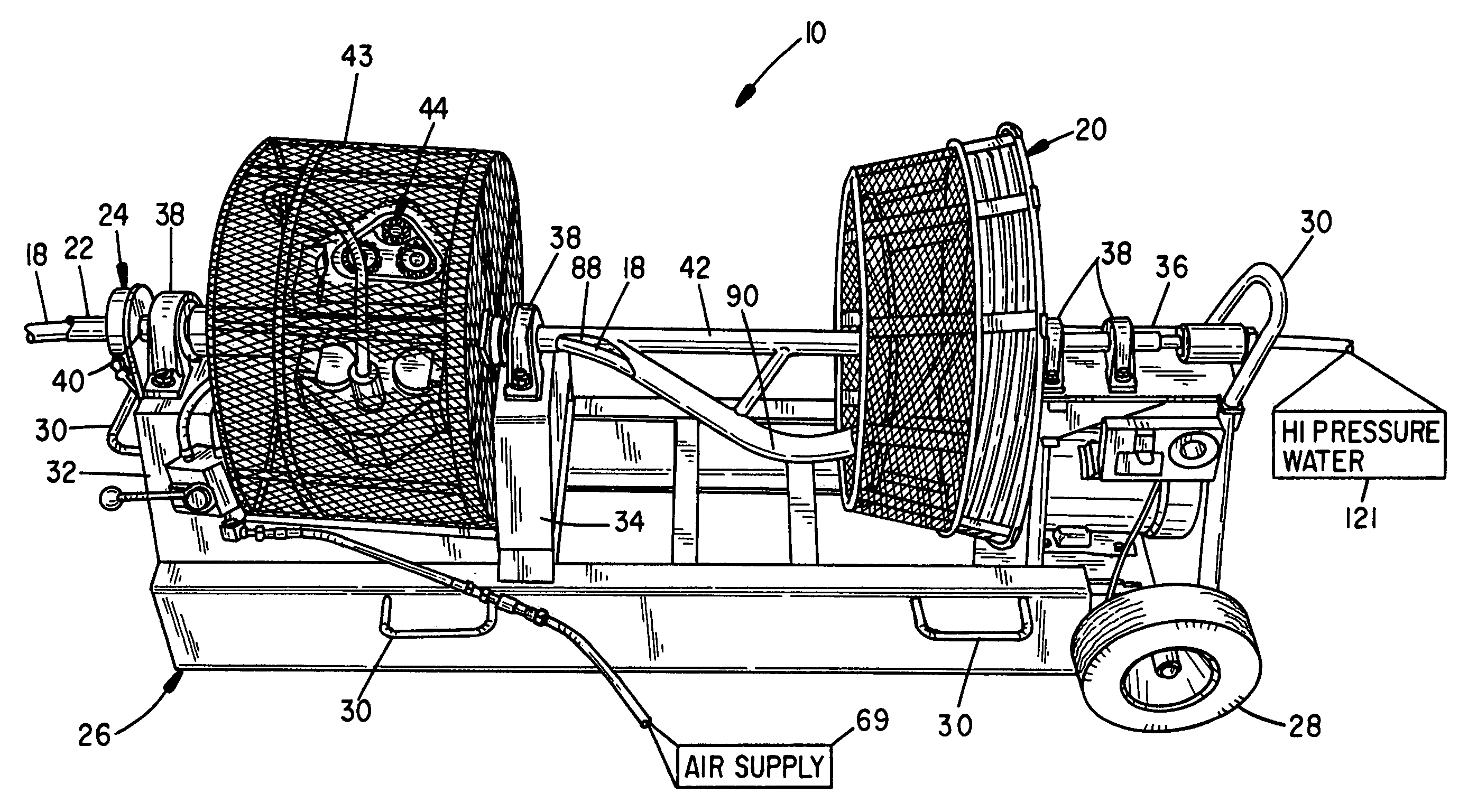 High pressure tube cleaning apparatus