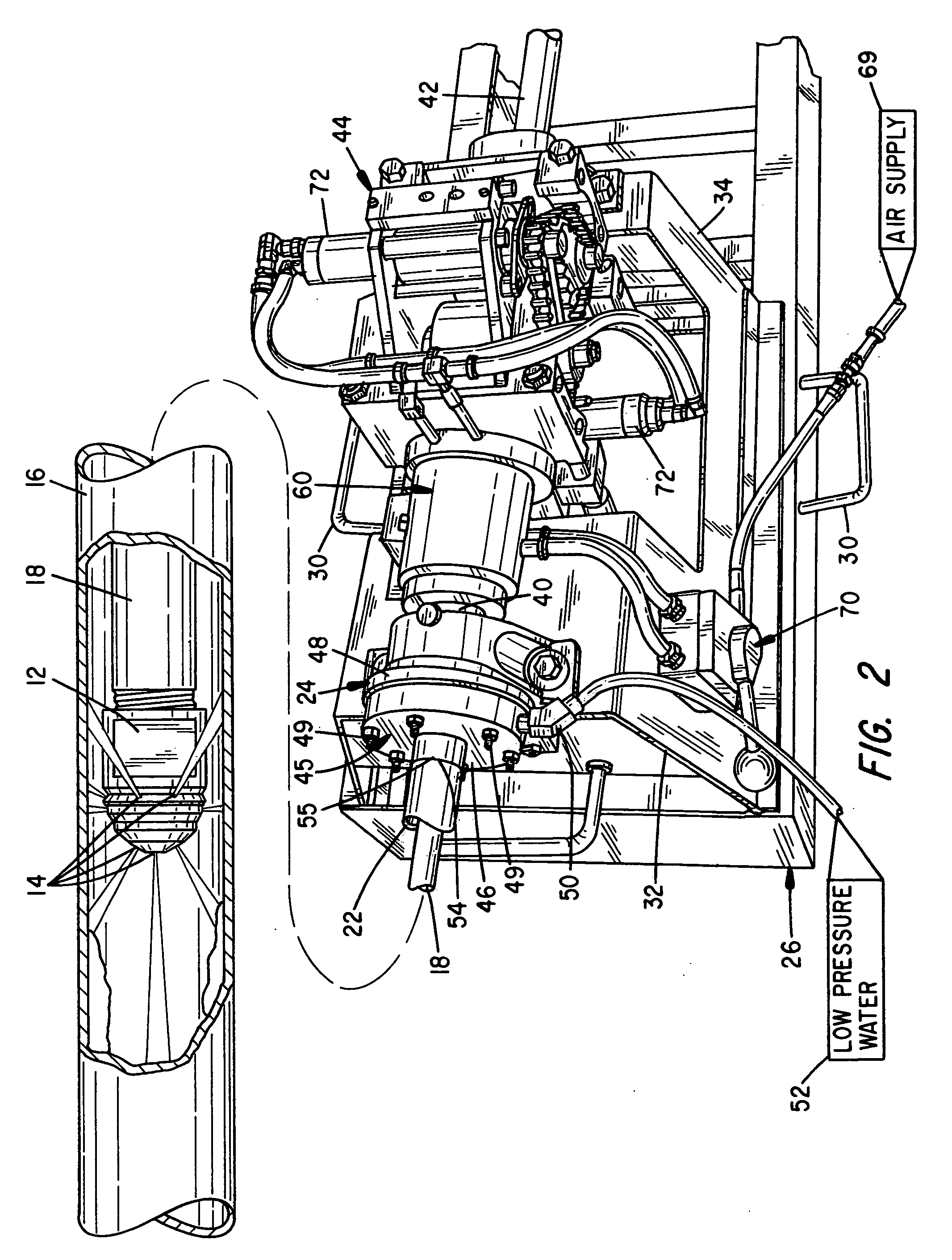 High pressure tube cleaning apparatus