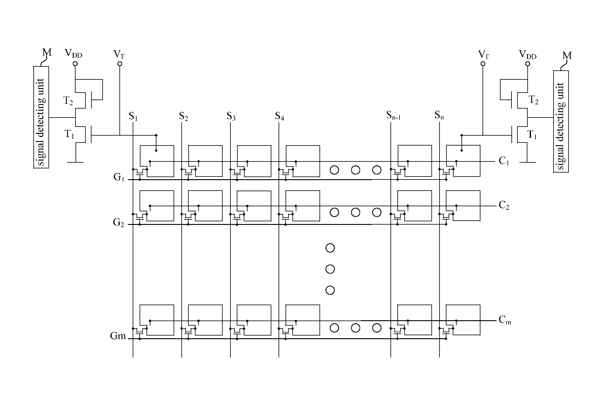 Detecting circuit for pixel electrode voltage of flat panel display device