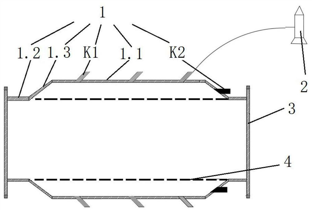 Pressurizing connector for short-distance material conveying