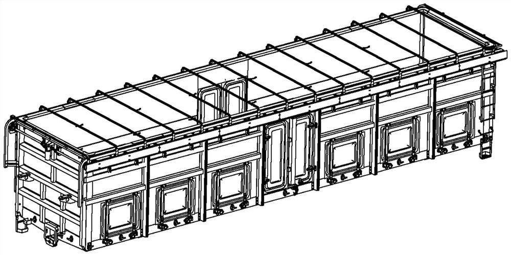 Longitudinal telescopic railway wagon top cover