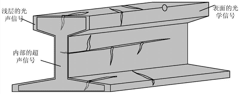 A multimodal signal detection method and device for rail defects