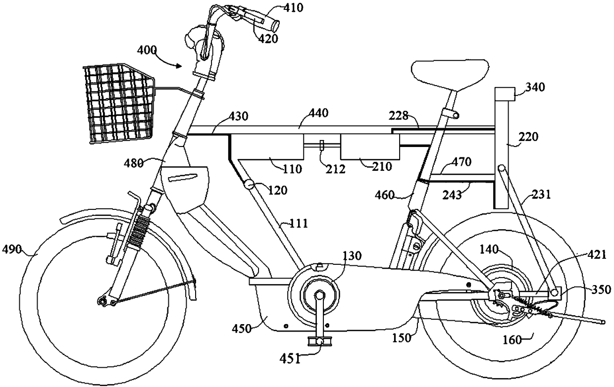 Recycling method for boosting-bicycle braking surplus energy