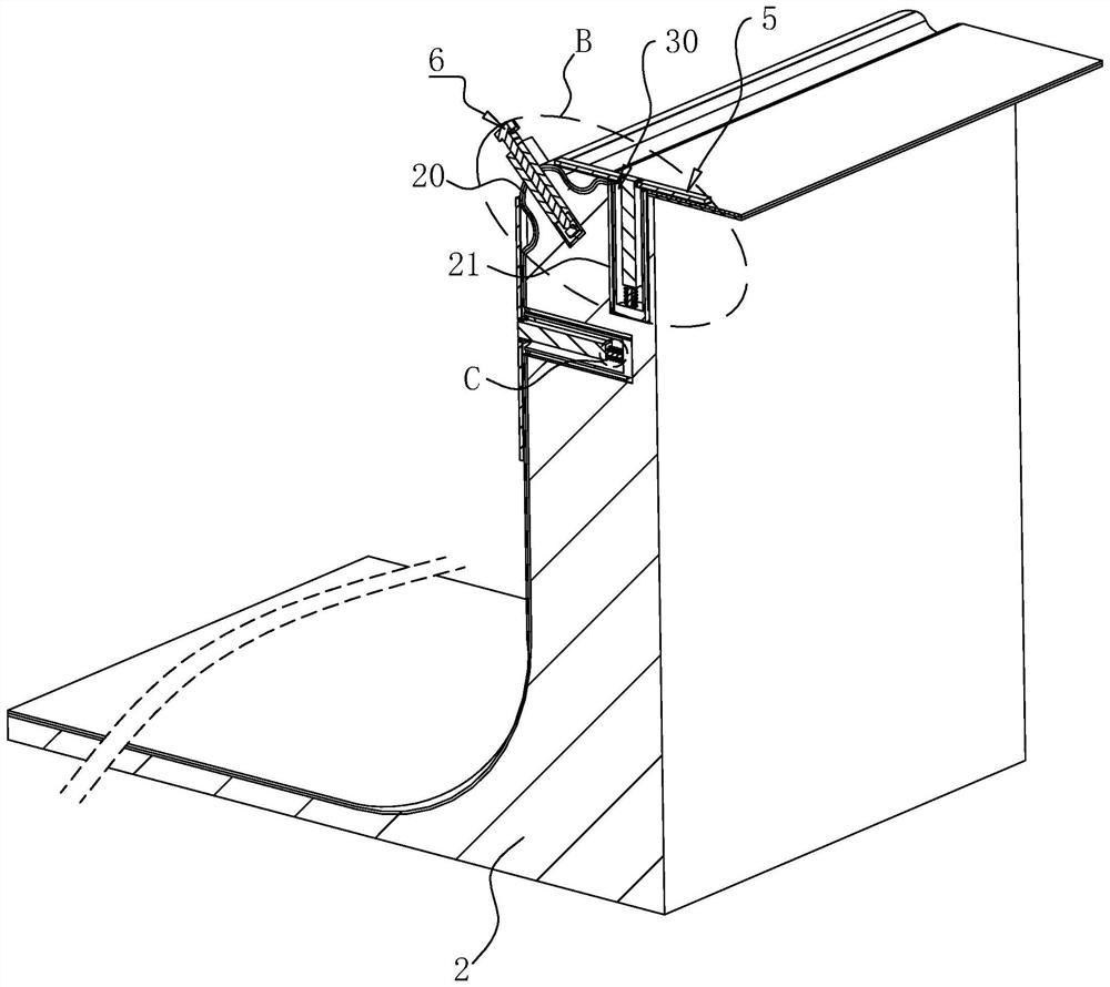 Waterproof structure of roof parapet wall and construction method of waterproof structure