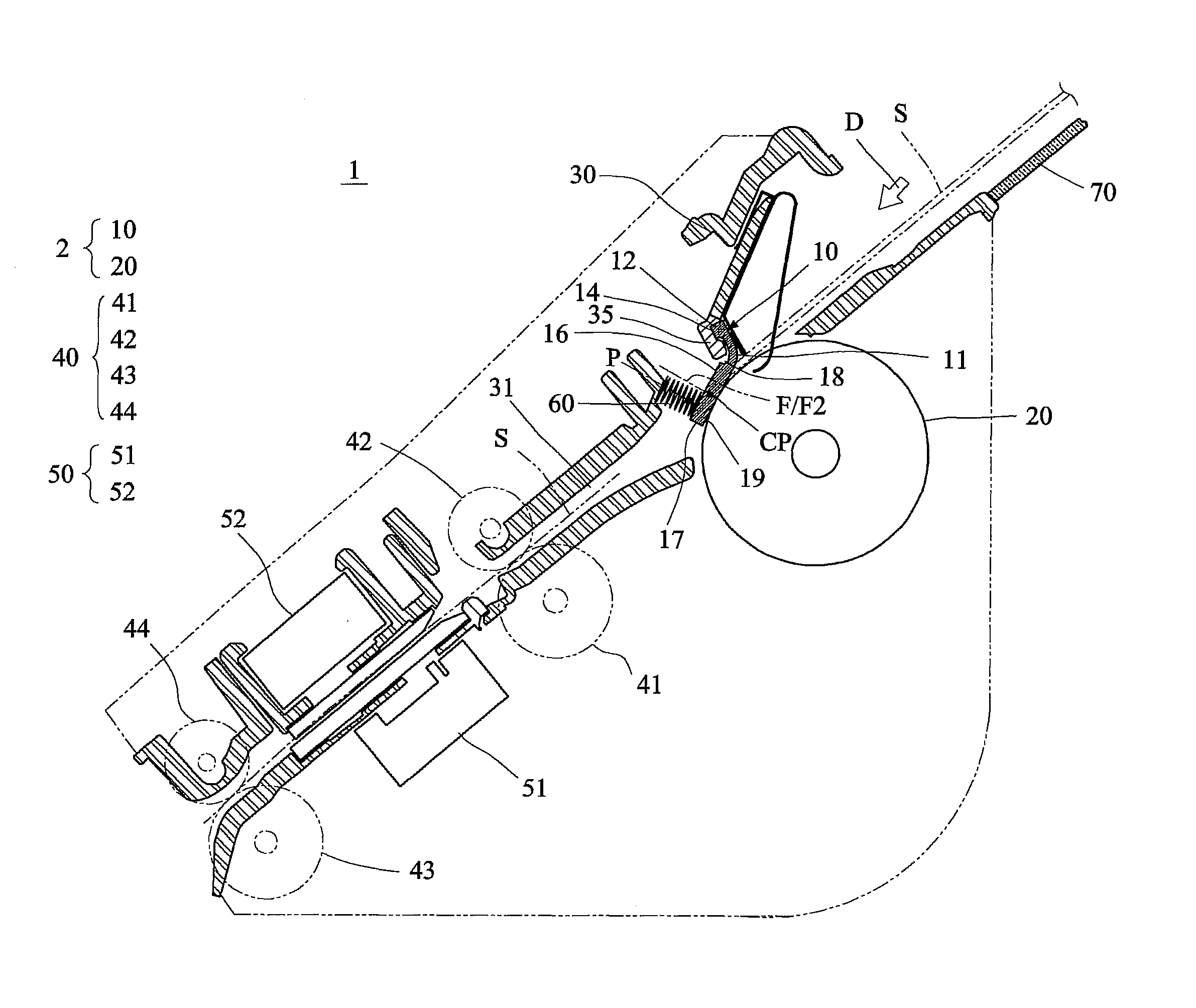 Sheet feeding device with grooved elastic pad and image processing apparatus using the same