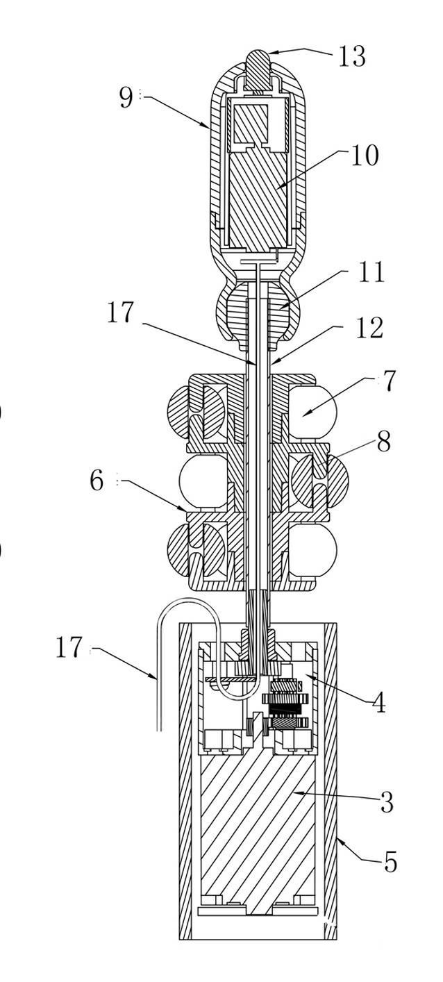 Rotary ball massage rod with vibration function at head